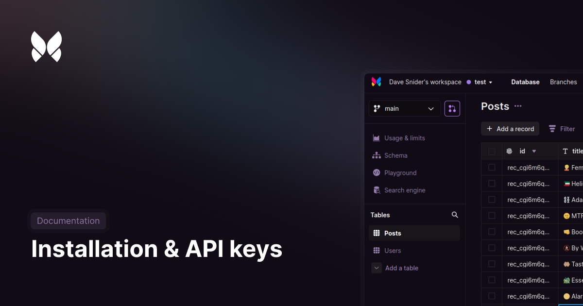 Installation & API keys
